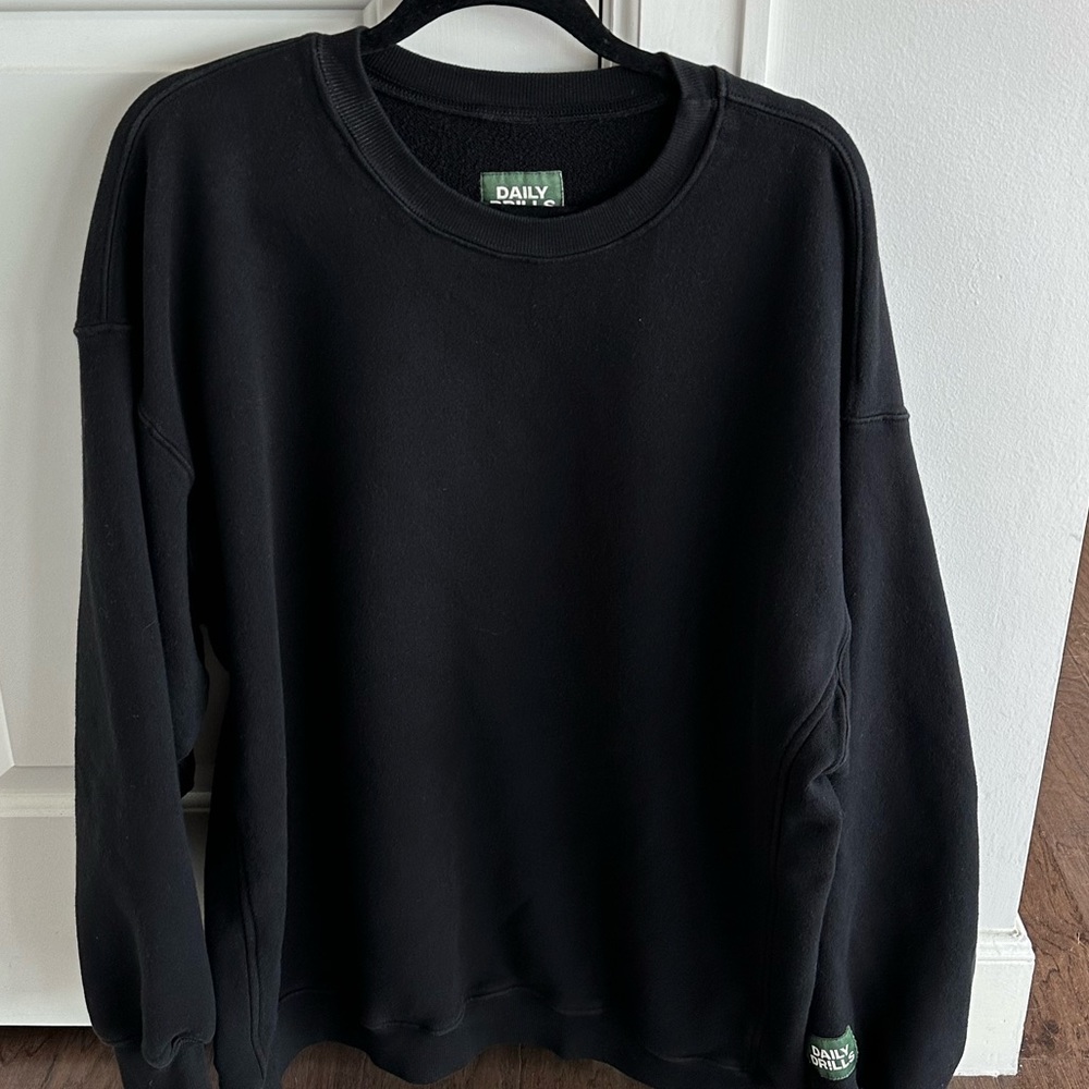 Daily Drills Black Oversized Crewneck